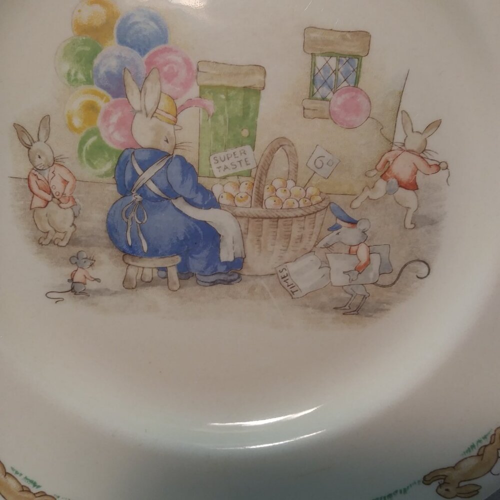 Vintage 1954 Orange Vendor Bunykins plate | Easter | Spring - Picture 6 of 10